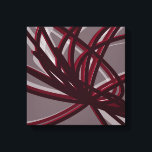 Burgund & Grau Abstrakte Ribbons | Schatten und Li Leinwanddruck<br><div class="desc">Stilvolles,  modernes bordeauxfarbenes und graues Design mit abstrakten Bändern in Schatten und Licht. Sie können die Hintergrundfarbe und/oder Zeilenfarbe ändern. Wählen Sie 'anpassen' und navigieren Sie zum Bereich Ebenen,  um das Bild(e) anzuzeigen und die Hintergrundfarbe oder die Zeilenrandfarbe zu ändern,  um Ihr Design an den Anzug Ihrer Wohngestaltung anzupassen.</div>