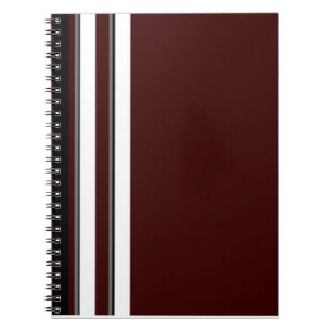 Burgund/Grau/Weiß Streifen-Notebook Notizblock