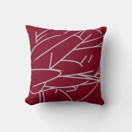 Burgund & Gray Moderne Elegantes Abstraktes Ambien Kissen