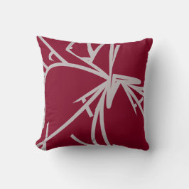 Burgund & Gray Modernes Elegantes Abstraktes Bambu Kissen