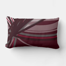 Burgund & Gray Stilvolle Abstrakte Ribbons Lendenkissen