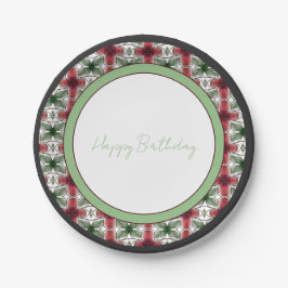 Burgund grün und schwarz pappteller