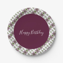 Burgund grün und weiß pappteller