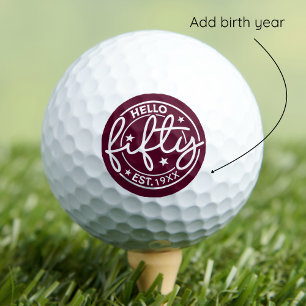 Burgund Hallo 50. Geburtstag Golfball