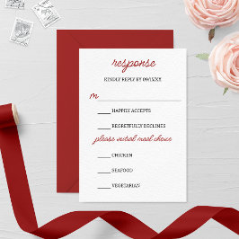 Burgund-Hochzeit im Herbst-RSVP-Karte RSVP Karte