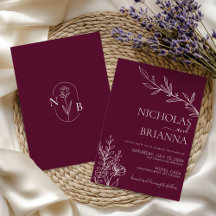 Burgund Hochzeit Klassisch Minimalistisch Modern B