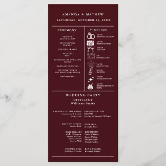 Burgund Hochzeits-Infografik-Programm