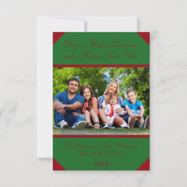 Burgund & Jäger Foto - 3x5 Weihnachtskarte Einladung (Vorderseite)