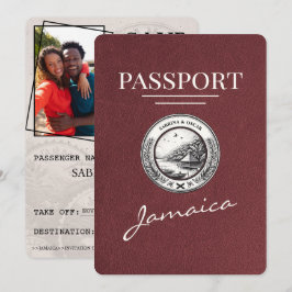 Burgund Jamaica Passport Save the Date