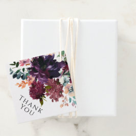 Burgund Lila Aquamarine Blumenhochzeit Vielen Dank Geschenkanhänger