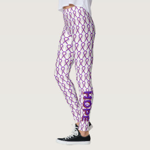 Burgund & Lila Awareness Ribbon Angel Leggings