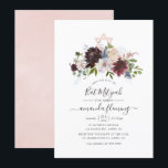 Burgund, Marine und Blush Bat Mitzvah Einladung<br><div class="desc">Trendy Bordo - marsala und marineblau Fledermäuse mitzvah Einladung mit Akzenten von rot rosa und elegante Handschrift Typografie.</div>