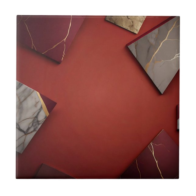 Burgund-Marmor mit Gold Fliese (Vorderseite)