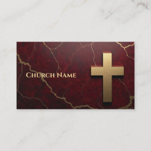 Burgund-Marmor mit Golden Cross Visitenkarte