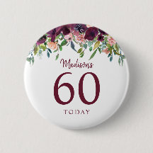 Burgund Marsala Floral 60. Geburtstag 60 Heute