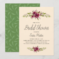 Burgund Marsala Floral und Grüne | Bridal Show