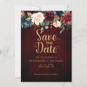 Burgund-Marsala-Rosé-Hochzeit im Boho-Stil Save The Date