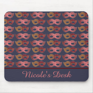Burgund-Masken-Muster Personalisiert Mousepad