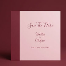 Burgund Minimalistische Moderne Hochzeit