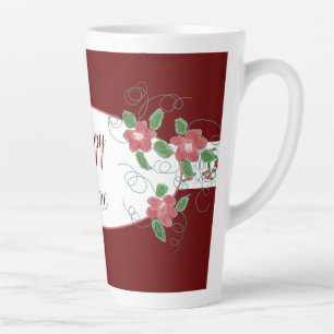 Burgund mit Blumenakzent Milchtasse