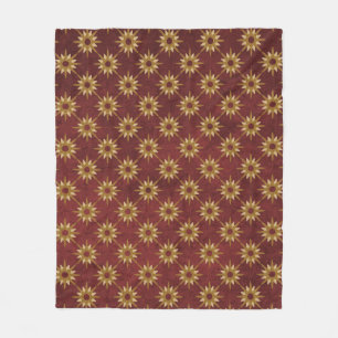 Burgund mit Gold Stars Muster Fleecedecke