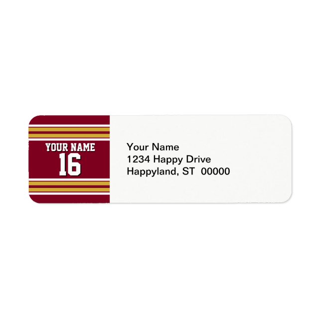 Burgund mit Gold White Stripes Team Jersey (Vorne)