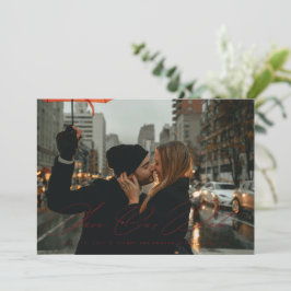 Burgund Modern Save the Date Fotokarte Einladung