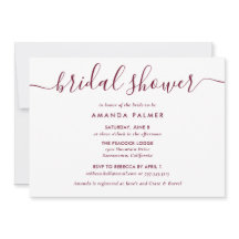 Burgund Modernes Script-Brautparty