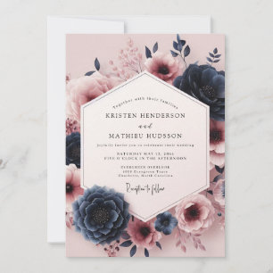 Burgund-Moody-Bloom-Assemblage-Hochzeit Einladung