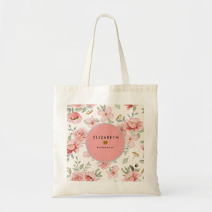 Burgund Navy Blumenmuster Individuelle Hochzeitsge Tragetasche