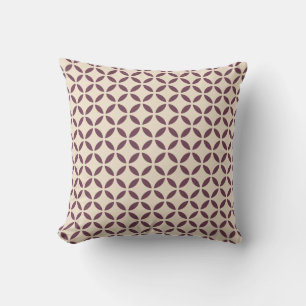 Burgund Off-White Blume Petal Geometric Muster Kissen