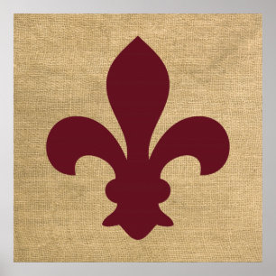 Burgund Parisianische Stimmungen Fleur de Lys Poster