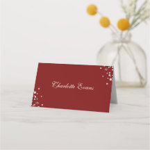 Burgund Perl-Gastname Hochzeit Platzkarte