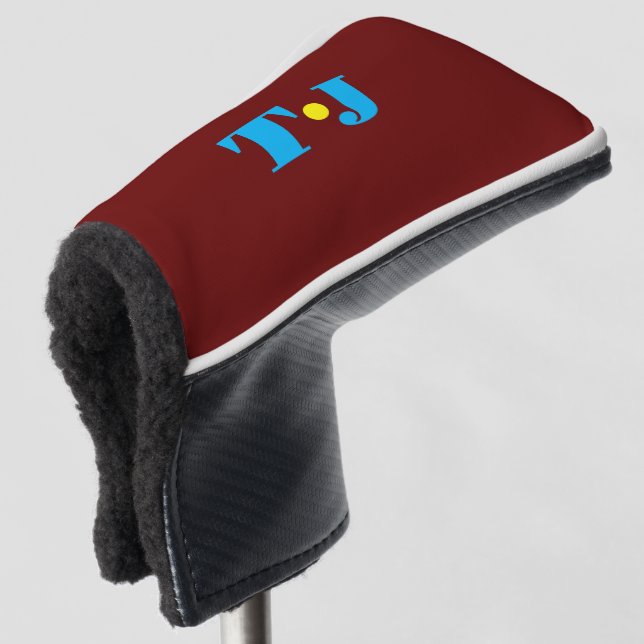 Burgund Personalisiert Golf Headcover (3/4 Vorderseite)