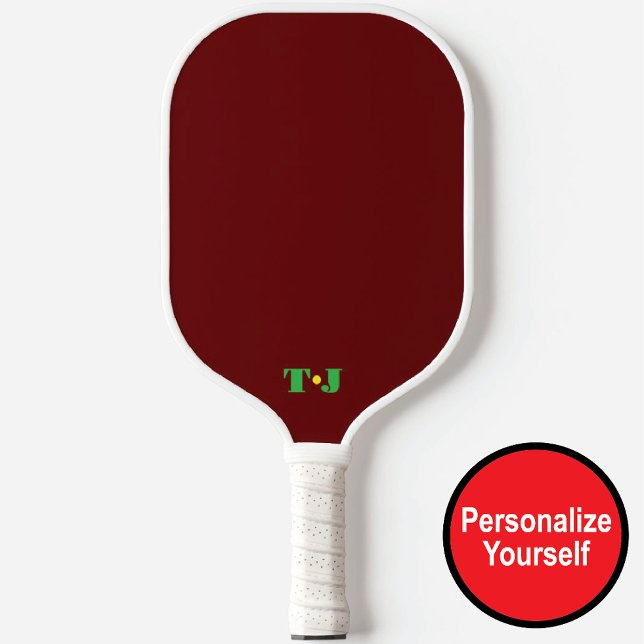 Burgund Personalisiert Mit Monogramm Pickleball Schläger (Von Creator hochgeladen)