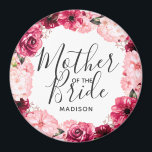 Burgund & Pink Blütenmutter der Braut Magnet<br><div class="desc">Chic Burgundy Green & Blush Pink Aquarell Blumenreath Wedding Monogram Summer oder Spring Blumen mit Watercolor Grün,  Moderne und Script Schriftart,  und elegantes Blumendesign. Trendy und schicke Hochzeitsmutter des Brautmagneten! ~ Karo mein Shop zu sehen,  die gesamte Hochzeitssuite für dieses Design!</div>