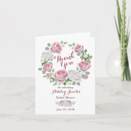 Burgund Pink Country Rose Brautparty Vielen Dank Dankeskarte