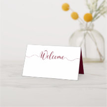 Burgund-Platzkarten für Hochzeitstische