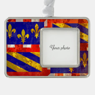 Burgund Rahmen-Ornament Silber