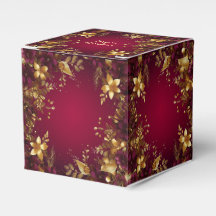 Burgund Red Gold Blume Geschenkboxen