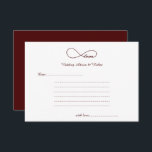 Burgund Red Liebe Wedding Wish & Advice Cards Hinweiskarte<br><div class="desc">Einfache,  elegante und klassische Burgund Red Liebe Infinity Wedding Wishings & Advice Cards. Ideal für Hochzeiten,  Brautpartys,  Hochzeitsessen und Hochzeitsfeiern. Passen Sie den Text an,  damit er Ihren Bedürfnissen zur Party-Feier entspricht.</div>