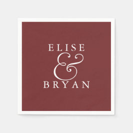 Burgund Red Simple Modern Elegante Wedding Napkin Serviette