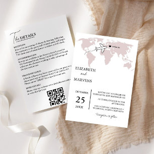 Burgund Reiseziel in einer Hochzeit Einladung