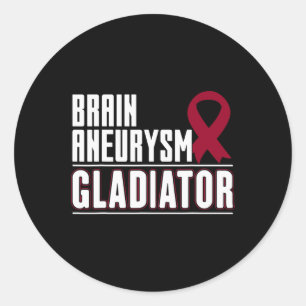 Burgund Ribbon - Gehirnaneurysma-Bewusstsein Runder Aufkleber