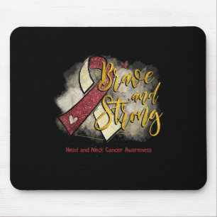 Burgund Ribbon tapfer und stark Kopf Nackenkrebs Mousepad