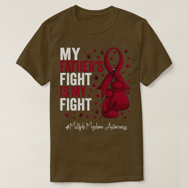 Burgund Ribbon Vater kämpfen Multiples Myelom Aw T-Shirt (Design vorne)