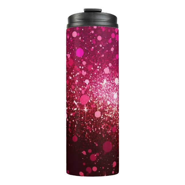 Burgund Rosa Glitzer Thermal Tumbler 12oz Thermosbecher (Vorderseite)