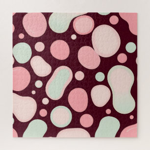 Burgund-Rosa-Mint-Organische Blob-Muster-Abstrakt