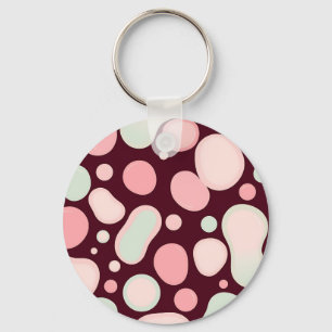 Burgund-Rosa-Mint-Organische Blob-Muster-Abstrakt Schlüsselanhänger