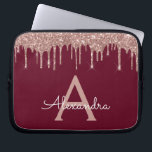 Burgund Rosa Rose Gold Glitzer Sparkone Monogramm Laptopschutzhülle<br><div class="desc">Burgund und Pink - Rose Gold Imitats Dripping Modern and Elegant Girly Glitzer and Sparkle Elegant Monogram Case. Dieser Fall kann so angepasst werden,  dass er Ihren Anfangs- und Vornamen enthält.</div>